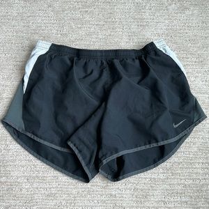 Women's Nike black, white and grey running shorts with lining Size L